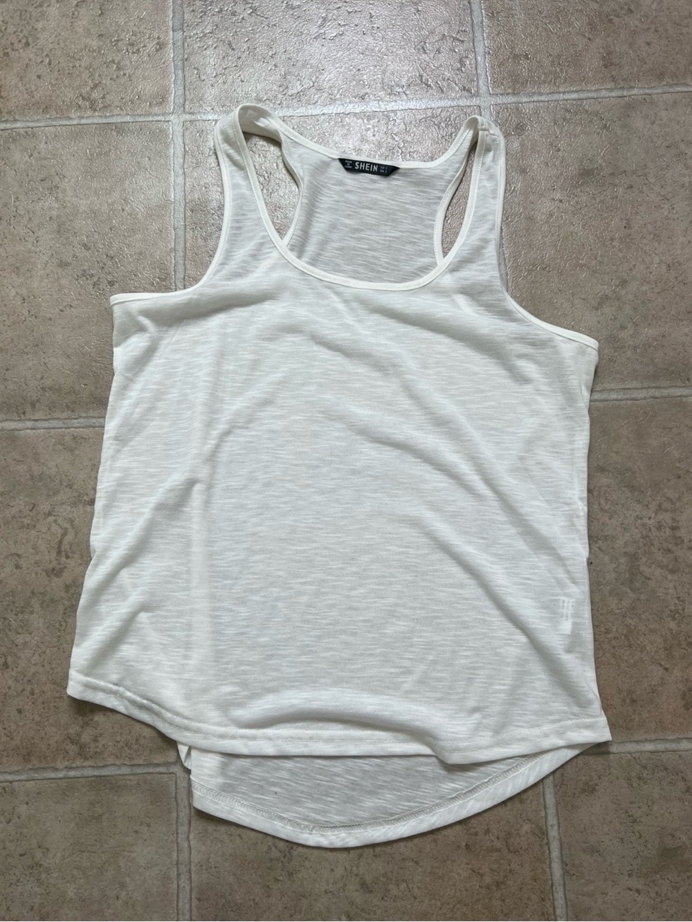 SHEIN Cream Racerback Tank Top - Light Neutral Layering